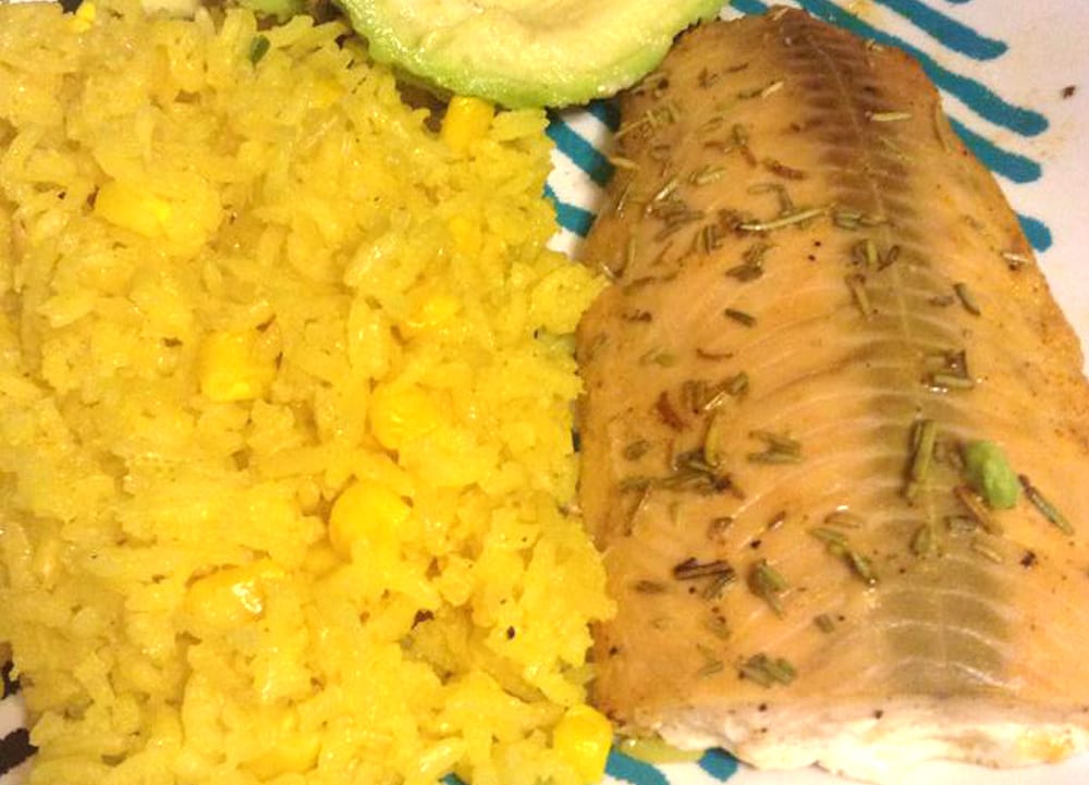 salmon con romero y limon